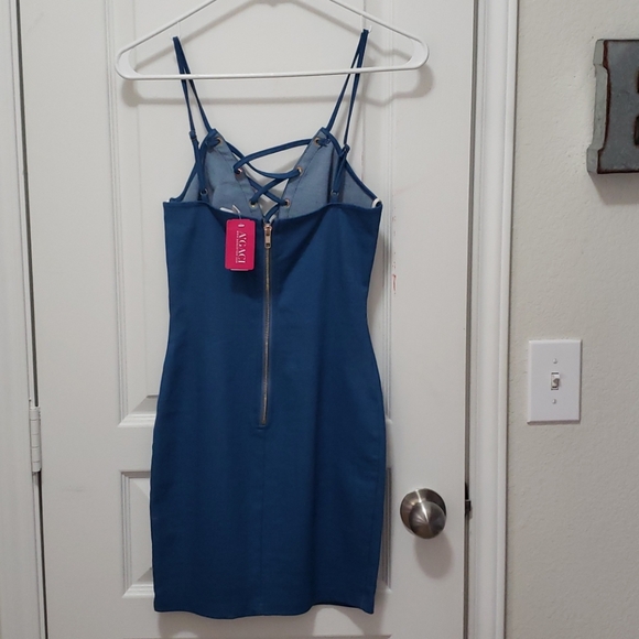 Blue Mini Denim Dress - Picture 2 of 2